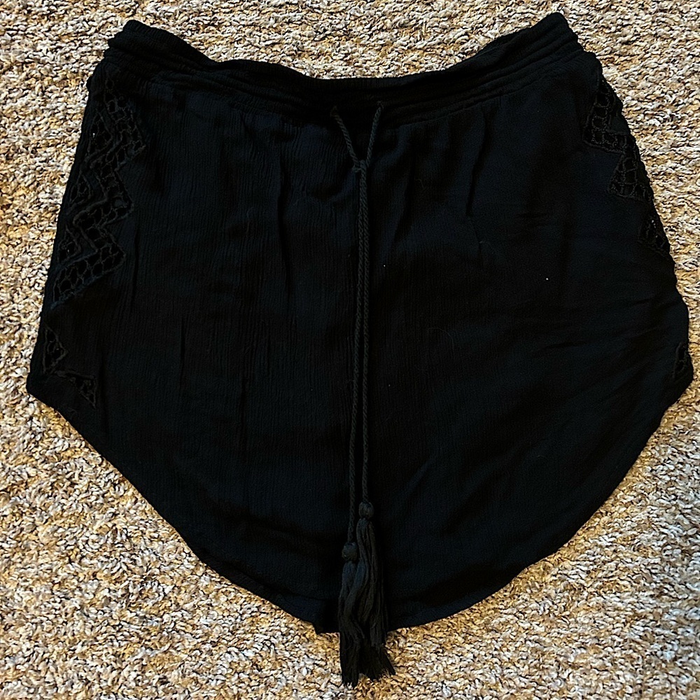 Rip curl black side lace waist tie beach skirt